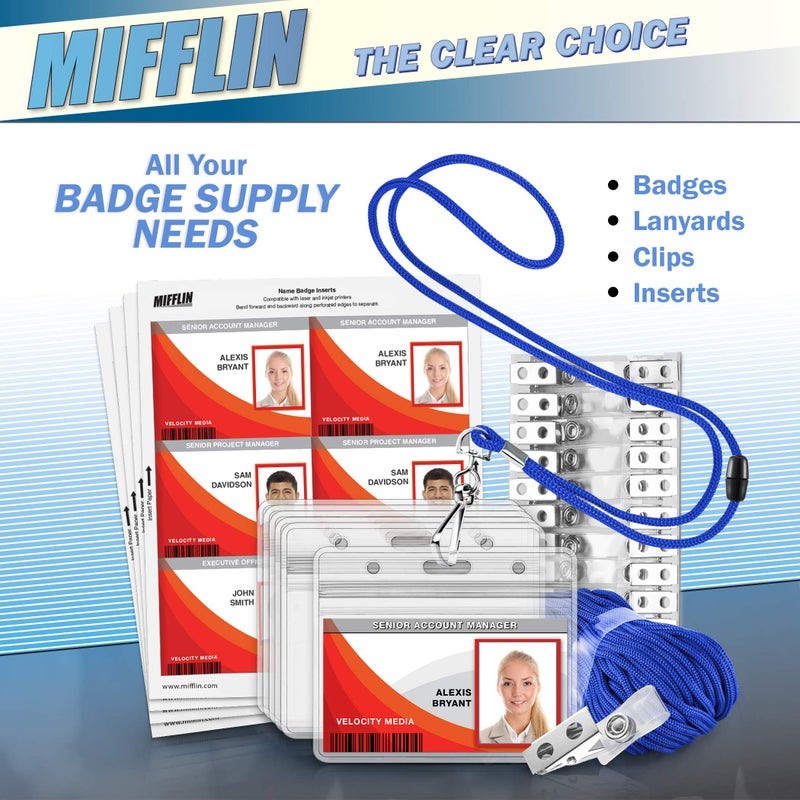 MIFFLIN-USA - Adjustable Safety Breakaway Lanyards for ID Badges, Identification Cards & Name Tags - Blue, 36 Inch, Bulk Pack of 100 - Image 4